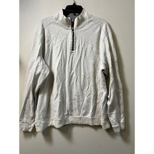 Tommy Bahama Flip shore‎ Men's Beige Grey Reversible Half Zip Pullover Sz Large